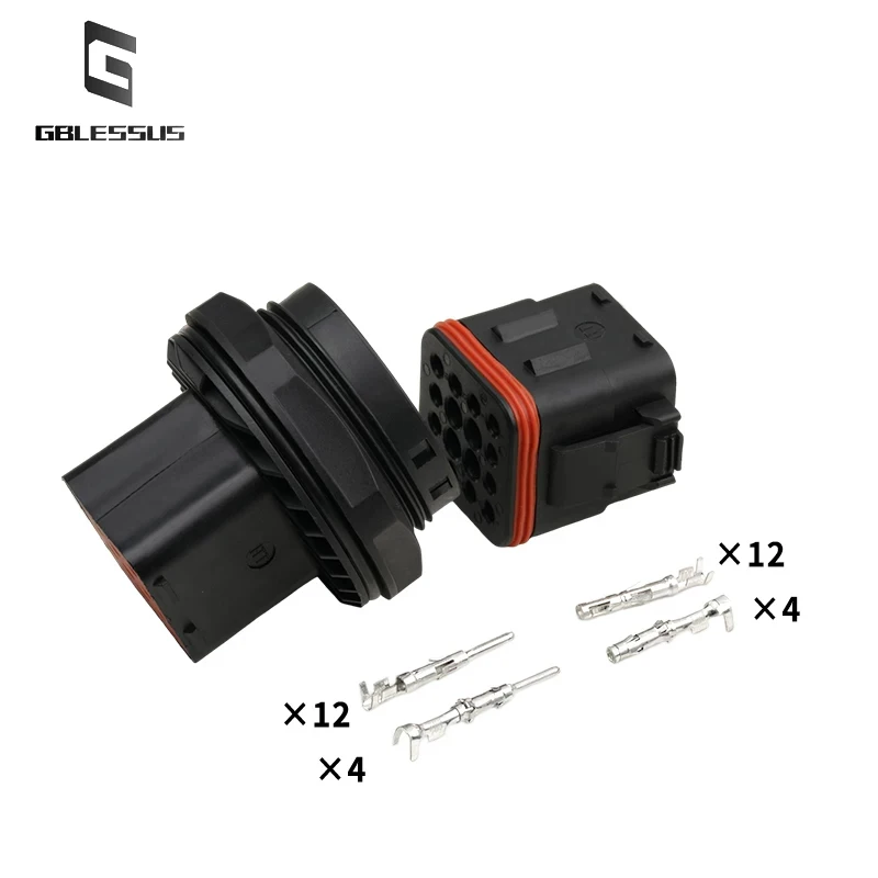132124-001 16-hole Waterproof Connector Large And Small Hole Butt Plastic Shell Plug 132124-000 Male And Female Set