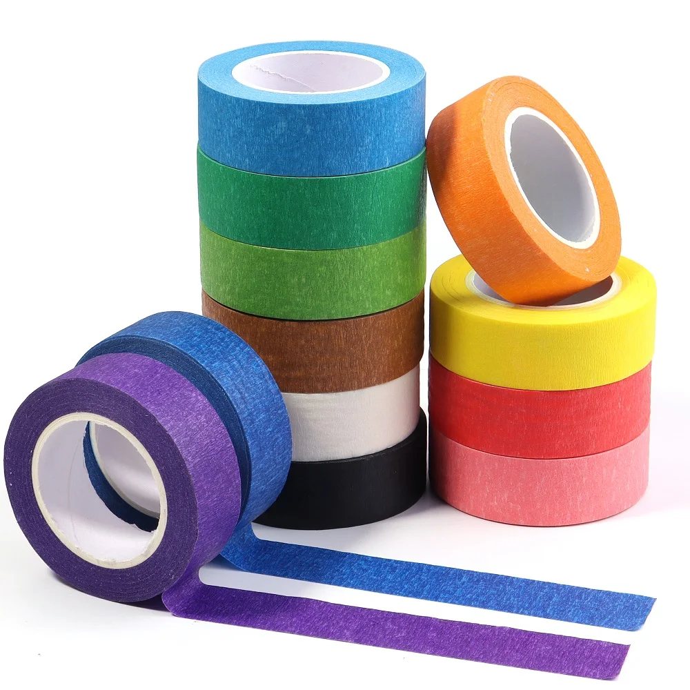 1 Roll 2cmArt Painting Tape Colored Art Masking Tape Bouquet Packing Sticker Paper Tapes for DIY Crafts Decoration Home Supplies