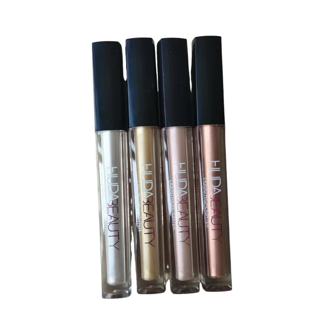 4-farbiger flüssiger Gesichts-Highlighter HUDA Stick Shimmer Shine High Lighter Iluminador Maquillaje Lidschatten Funkelnde Make-up-Kosmetik