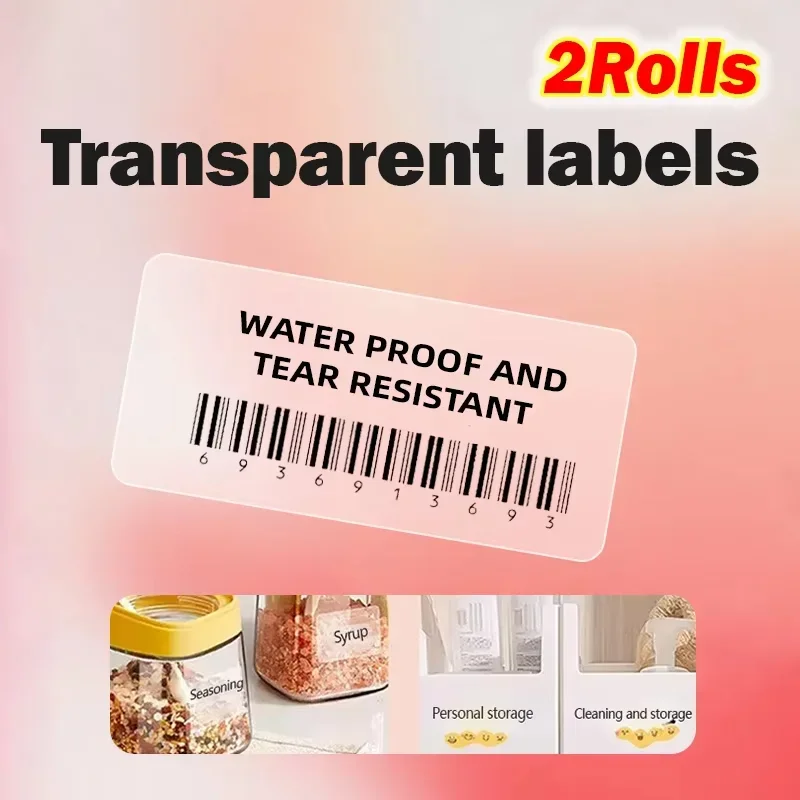 ป้ายโปร่งใสสติกเกอร์ความร้อนกระดาษสี่หลักฐานสําหรับ M200/M120/E210/M110 เครื่องพิมพ์ใช้สําหรับ Home และธุรกิจ 40x30 มม.