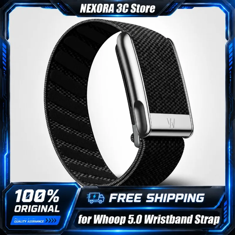 

For Whoop 5.0PEAK/LIFE Wristband Elastic Band Sports Nylon Strap MG with Bright Silver U-shaped Metal FrameChildren's Day Gifts
