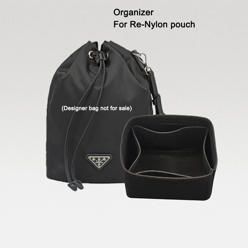 Insert Bag Organizer Inner Liner Fit For Drawstring Bucket Bag,Liner For Prad Re-Nylon Pouch