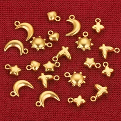 20PCS Stainless Steel Heart Moon Butterfly Sun Small Charm for Jewelry Connectors Earrings Making Supplies Diy Jewelry Findings