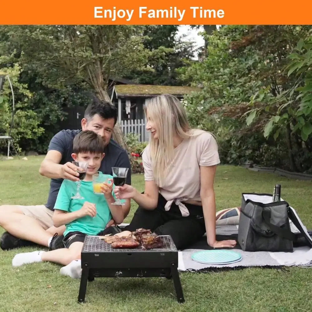 

BBQ Barbecue Grill, Portable Foldable Charcoal Grill For Outdoor, Stainless Steel BBQ Tabletop Smoker For Picnic, Garden, Terra
