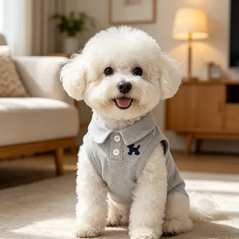 Spring and Summer Solid Color Polo Shirt Puppy Thin Breathable T-shirt Cat Vest Pet Clothing Skin Friendly and Delicate
