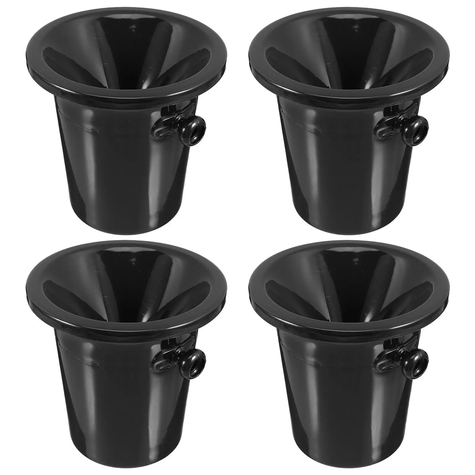 4 Pcs Tasting Spittoons Plastic Buckets Lids Big Round Mouth Funnel Design for Parties Cellars Bars Eco Material