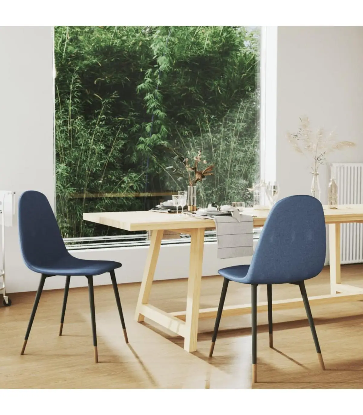 Dining chairs dining chairs 2 units blue fabric