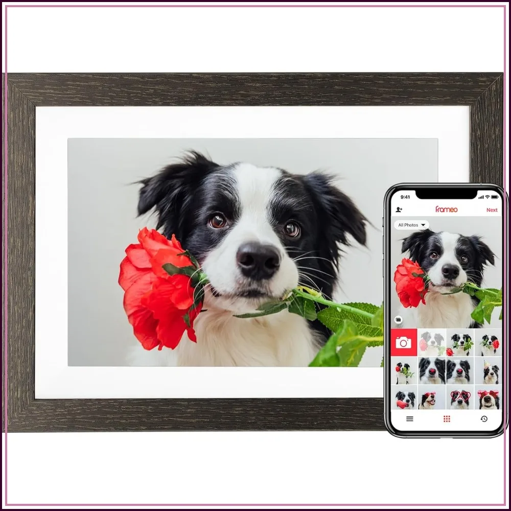 10.1'' WiFi Digital Picture Frame, 32GB, 1280x800 IPS Touch Screen, Auto-Rotate, Slideshow, Share via Free App