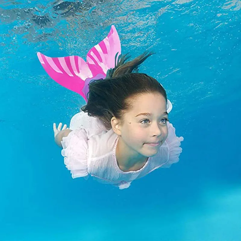 Children Swimming Fins Kids Mermaid Flippers Diving Feet Monofin Whale Tail Silicone Flippers Swimming Gear Accessories