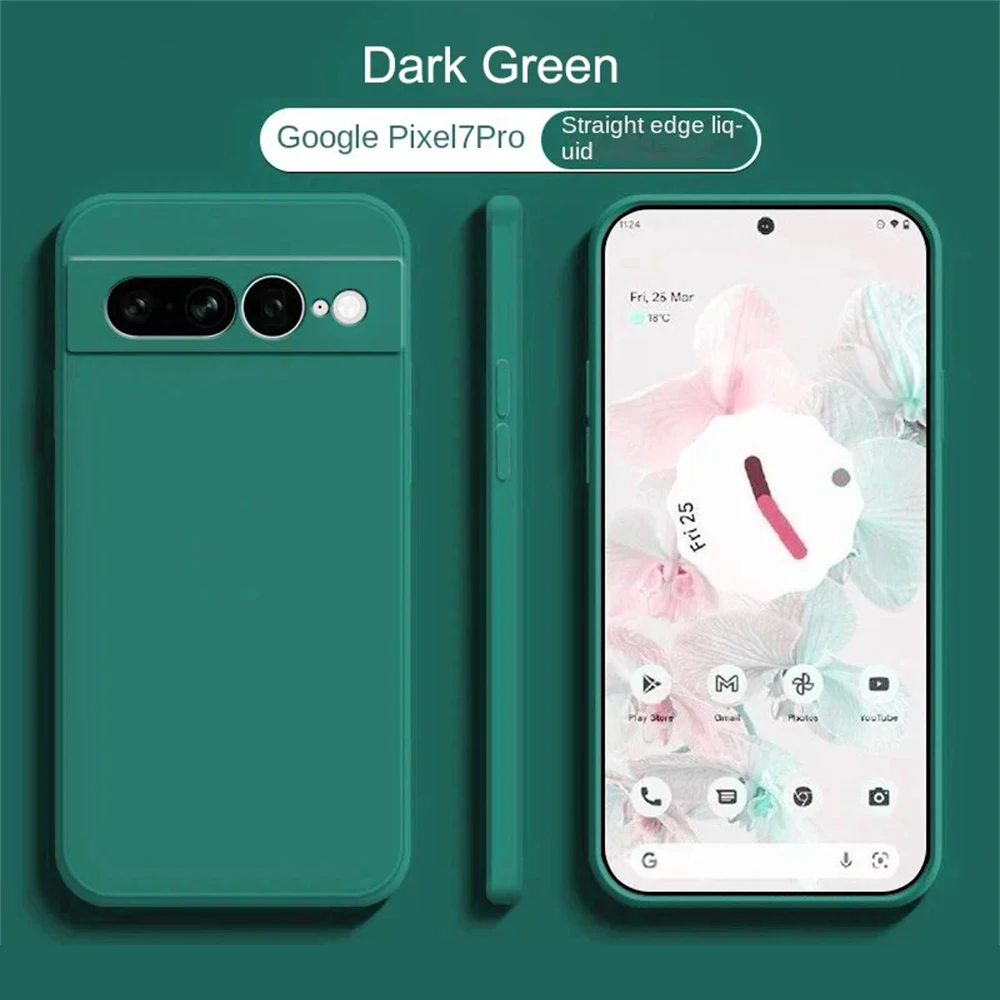 Flüssiges Silikon, weich, einfarbig, für Google Pixel 9 9A, stoßfeste Hüllen für Google Pixel 6 7 6A 7A Hülle, Pixel 8 Pro 7A 7 Abdeckung