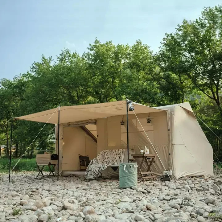 

Hot sale!Custom Retro Cotton Canvas Air Tent Outdoor Camping Luxury Camping Tent Inflatable House Tent