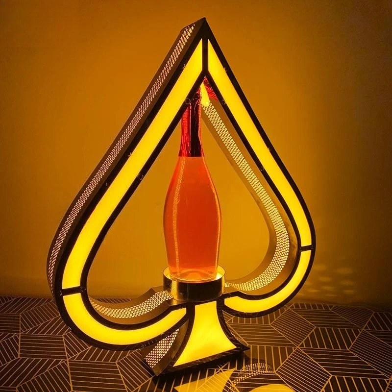 حامل النبيذ LED للشحن لقاعدة عرض شريط إبداعي من Blacklight A بلون الشمبانيا والنبيذ الأحمر #1