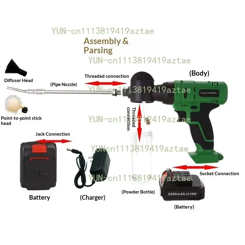 Electric Pollinator Insecticide Applicator Powder Sprayer Cockroach Powder Termite Dry Powder Sprayer Apple Peach Pear