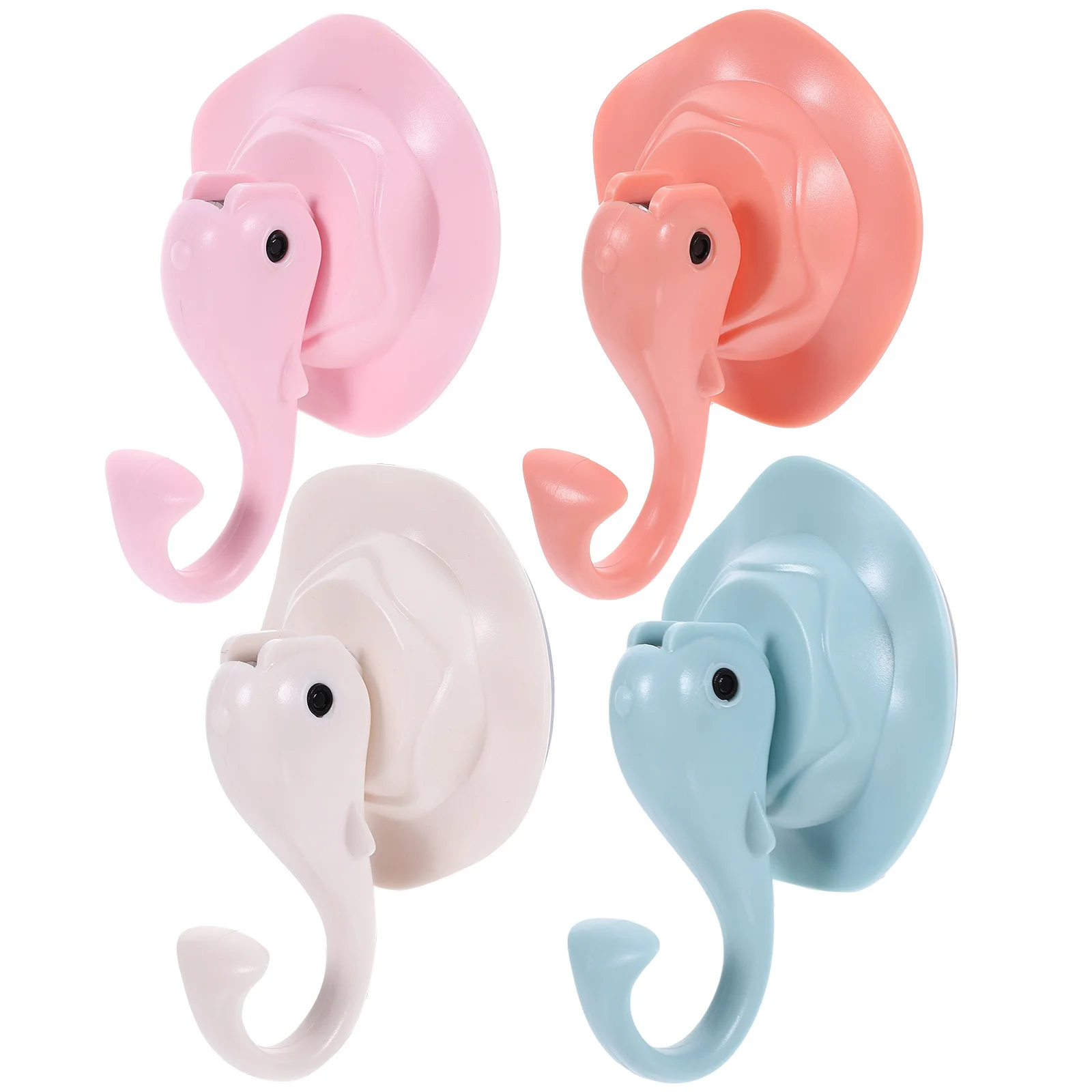 

4Pcs Suction Hooks Strong Traceless Sucker Bathroom Kitchen Home Hanging Towel Keys Bags Umbrellas Suction Cup Hooks