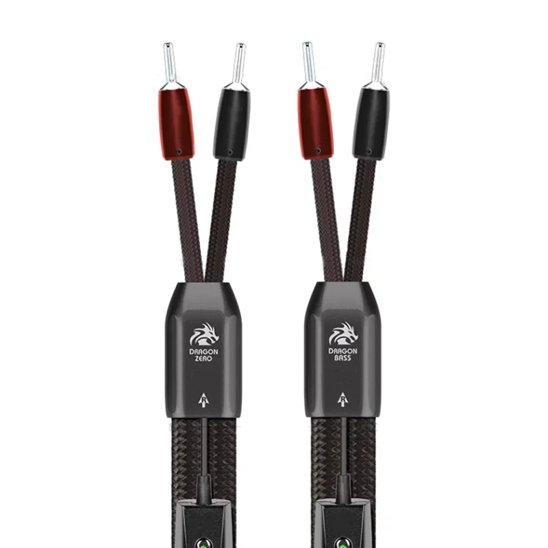 Hi-end Dragon Speaker Cable Silver Banana Plug / Y Spade Plug Zero Full-Range / Bass 2 To 4. Biwire COMBO HiFi Audio Speaker Wire