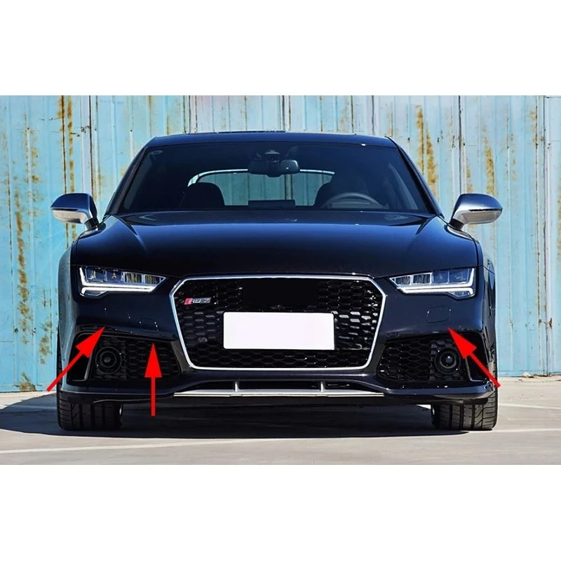 

The Front Bumper Barlamp Washer, Drag Hook and Eye Cover Cap of Audi RS7 2012-2018 Are Unpainted