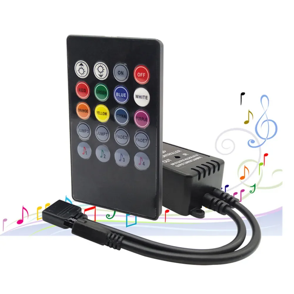 20 Keys Music Voice Sensor Controller Sound IR Remote Control Practical Home Party RGB 3528 5050 LED Strip Light RGB Controllers