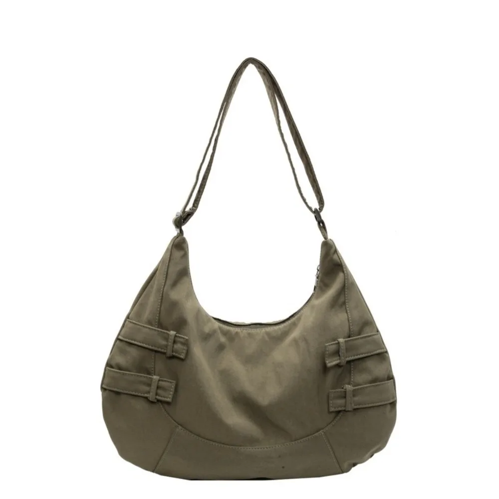 

Trendy Solid Color Leight Weight Tote Bag Large Capacity Versatile Massenger Bags Vintage Dumpling Satchel Bags Commuting