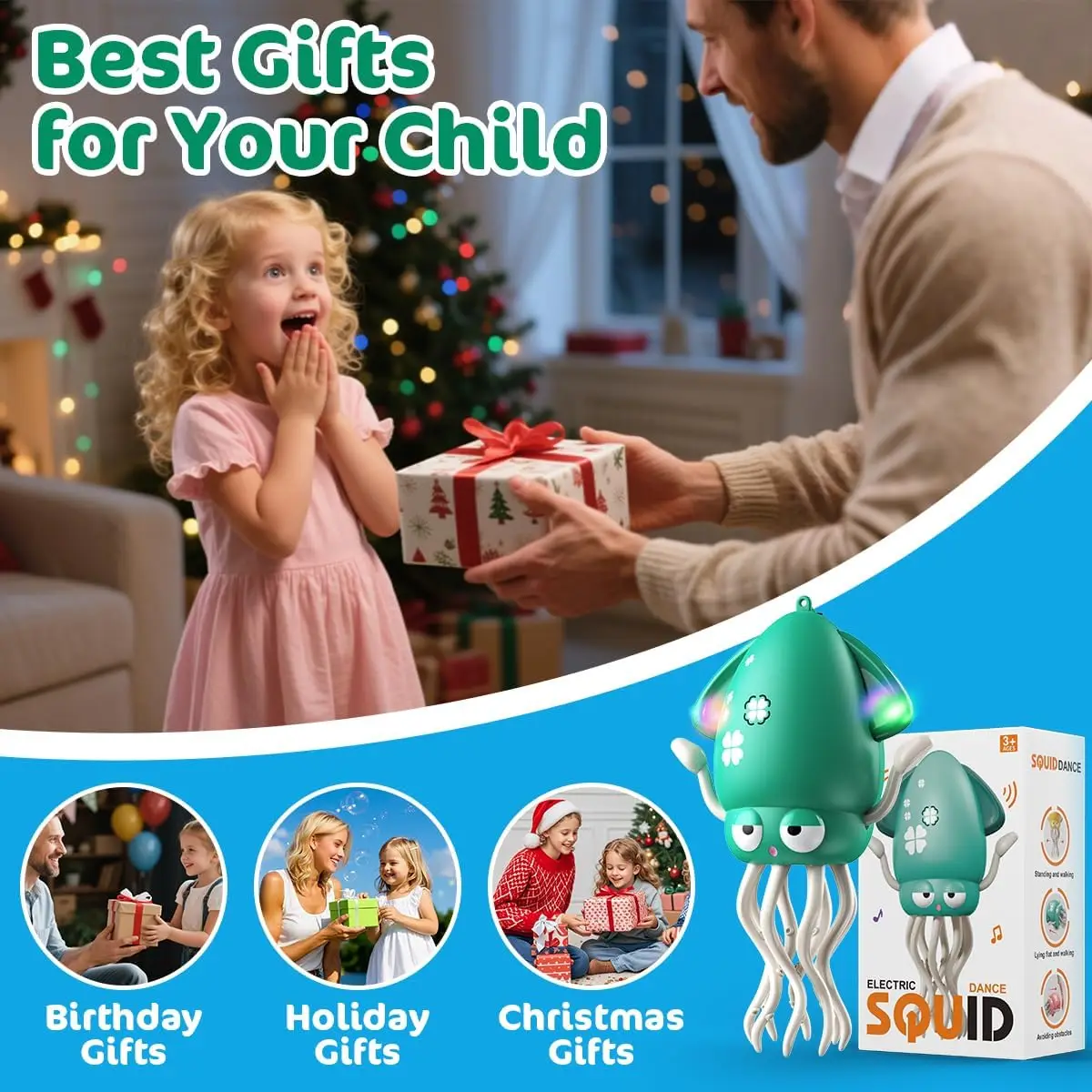 Dança polvo mágico eletrônico brinquedos para animais de estimação balançando polvo rastejando brinquedos com música & luzes interativos lula movendo brinquedos