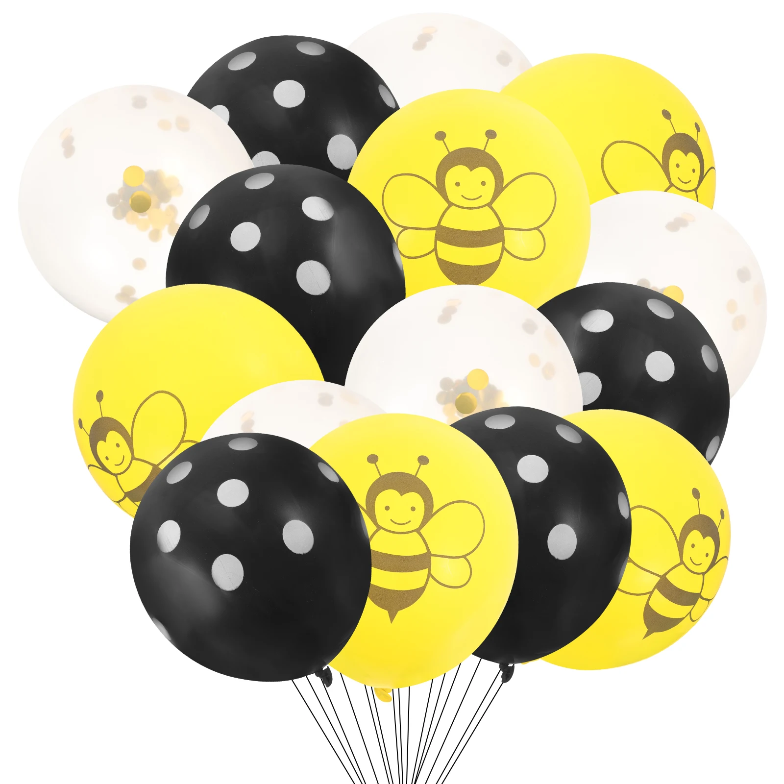 

30 Pcs Sequin Balloons Set 12 Inch Cartoon Bee Black Gold Yellow Birthday Party Decoration Supplies Kids Theme