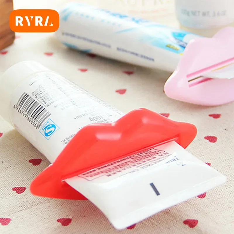 Toothpaste Squeezer Sexy Hot Lip Kiss Shape Bathroom Tube Dispenser Tube Rolling Holder Creative Toothpaste Clips For Bathroom