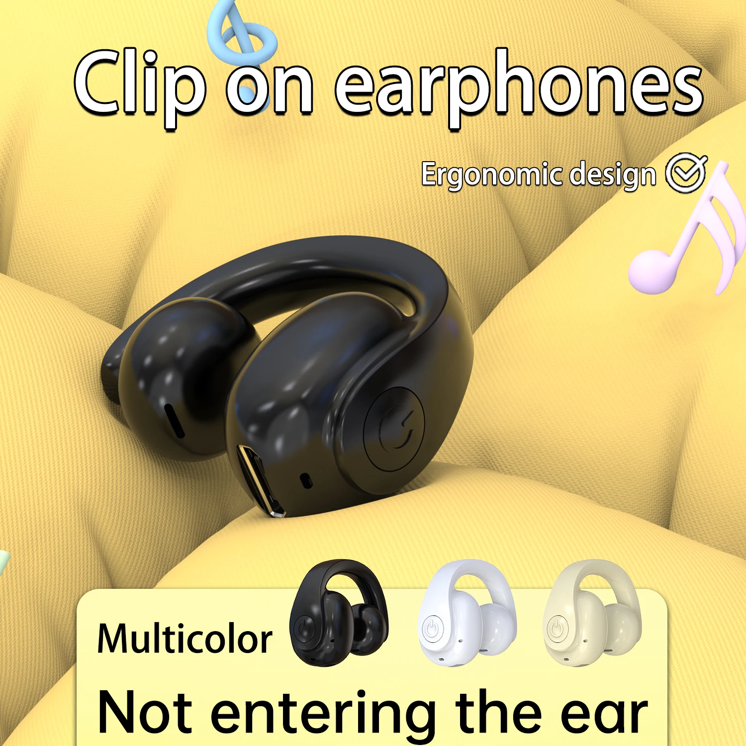 SK GD11 Auriculares TWS de conducción ósea Bluetooth V5.3 Clip para la oreja Auriculares ligeros para juegos deportivos de negocios con micrófono Reducción de ruido