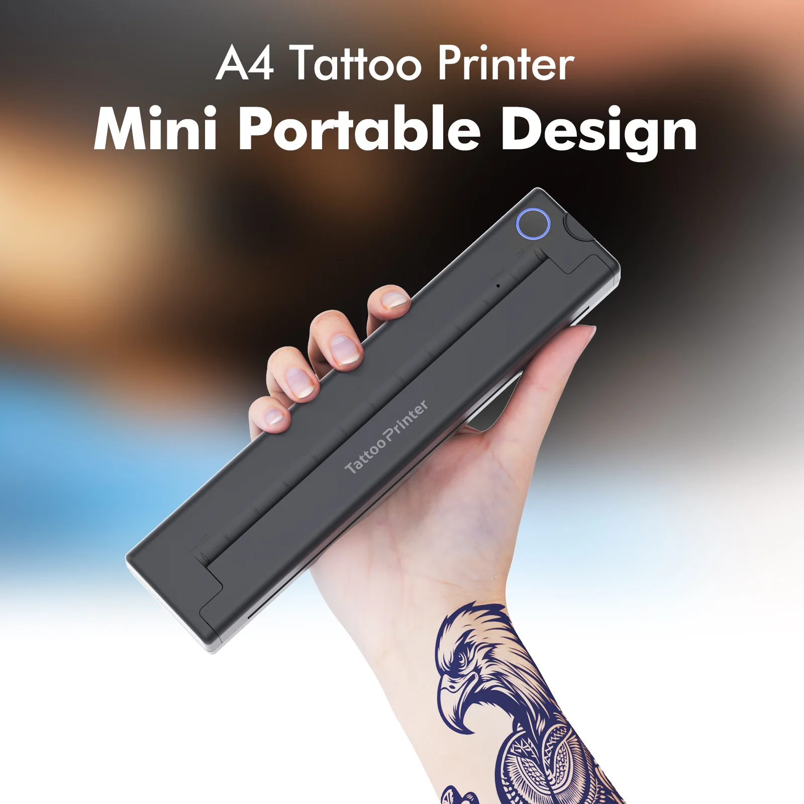 

A46Tattoo Printer Tattoo Thermal Printer Thermal Inkless Portable A4 Bluetooth Wireless USB