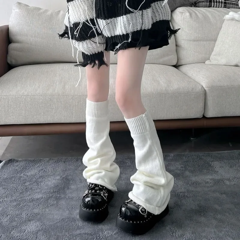 Lolita Socks Cute Flared Knitted Long Warmers Foot Cover White Arm Warmer Leg Kawai Autumn Calf Gaiters Sweet Legwarmers