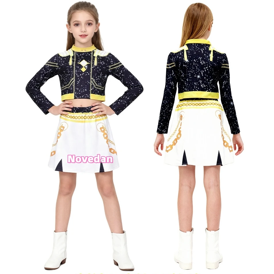أزياء KPop شيطان الصيادين رومي ميرا زوي التأثيرية للأطفال والبنات K Pop Huntrix الذهبي التأثيري ملابس حفلات الهالوين للأطفال #3