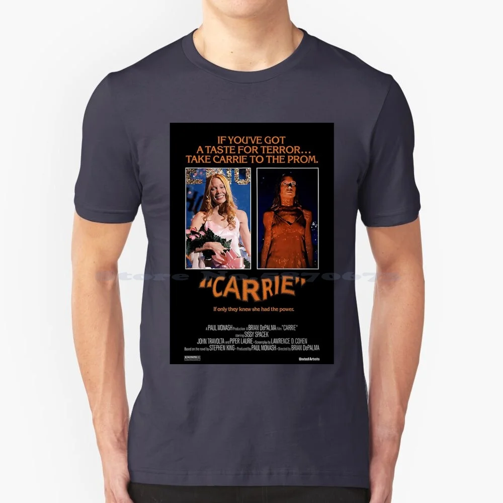 Футболка Carrie из 100% хлопка, Классическая винтажная футболка в стиле 1950-х и 1920-х годов с фильмами фильмов, фильмами, старыми монстрами в ретро-стиле