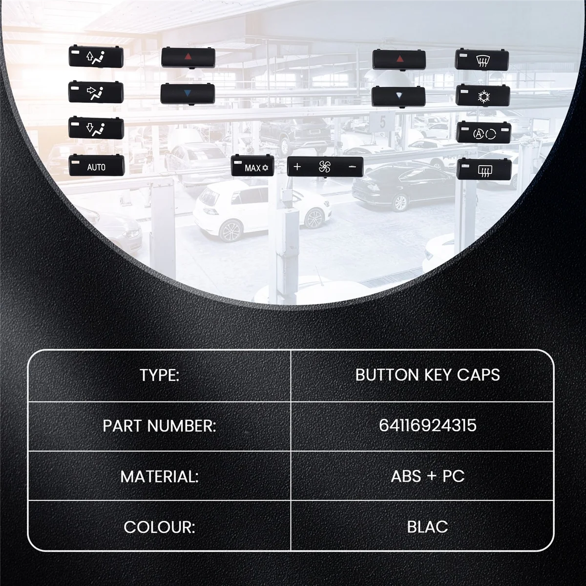 

Durable 14 Button Key Air Conditioner Switch Key Cover for BMW E39 E53 525I