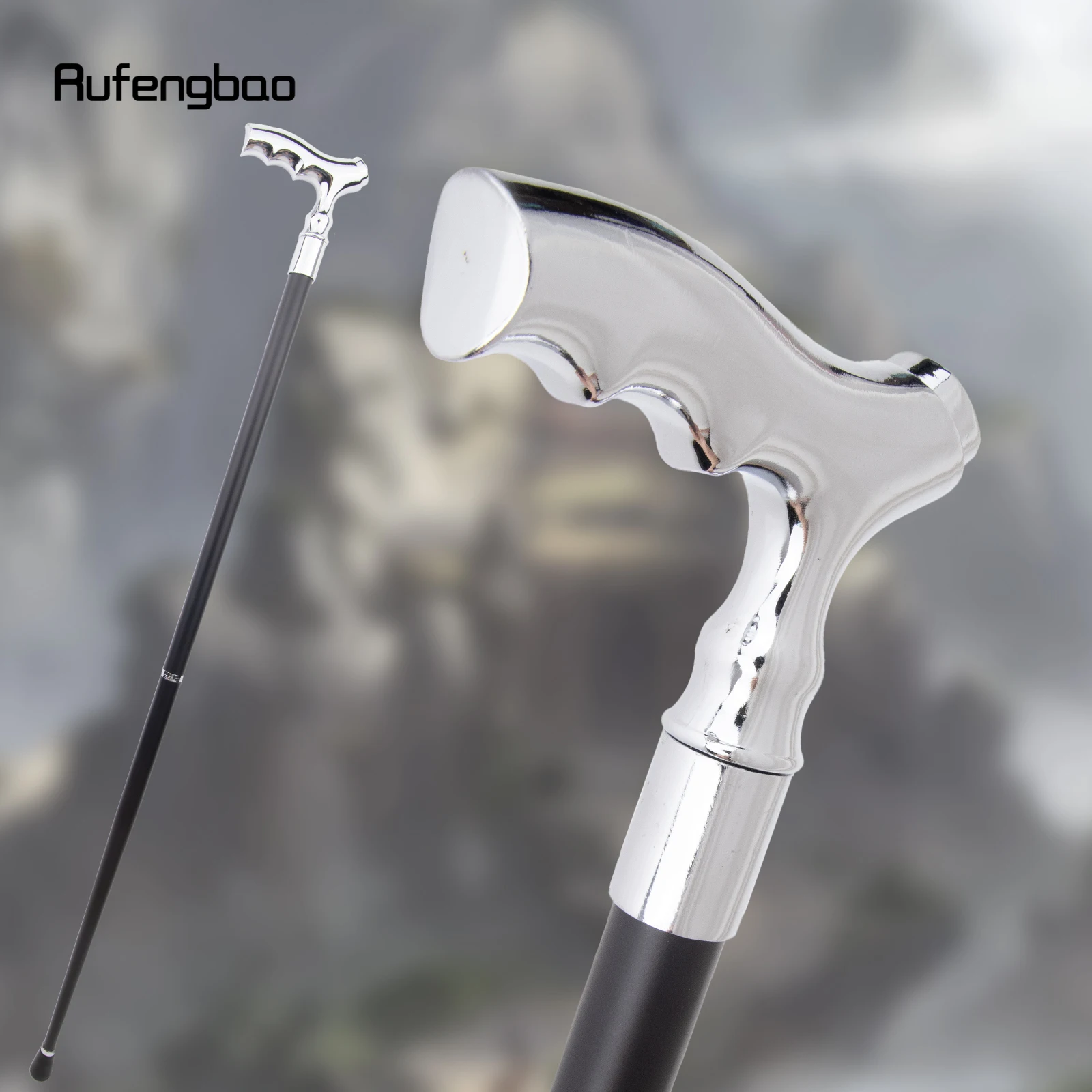White T Wave Shape Walking Cane Fashion Decorative Walking Stick Gentleman Elegant Cosplay Cane Knob Crosier 93cm