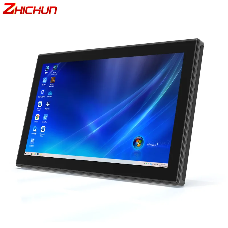 ZHICHUN 15.6 inch J1900 2GB 4k open frame industrial touch screen panel pc barebone window touch tablet pc