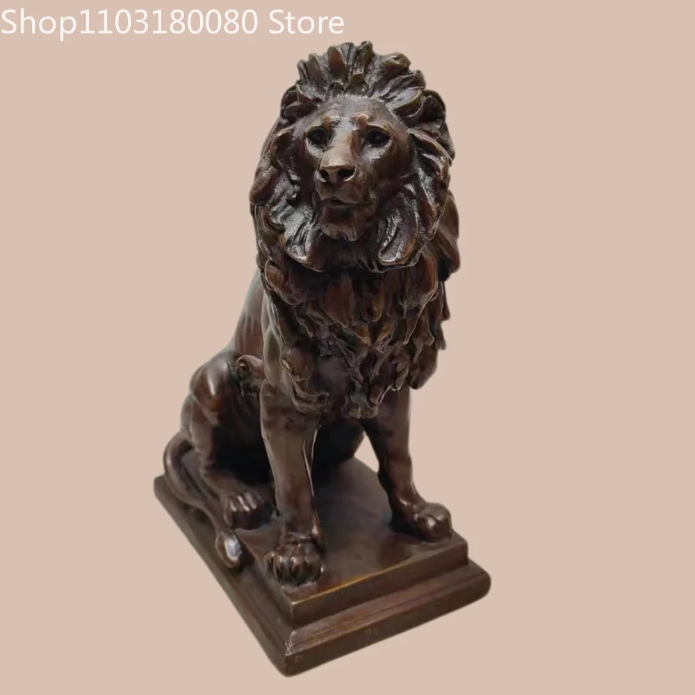 21cm Antique Finish Copper Lion of Judah statue Judaica Home Altar decor sculpture view 3