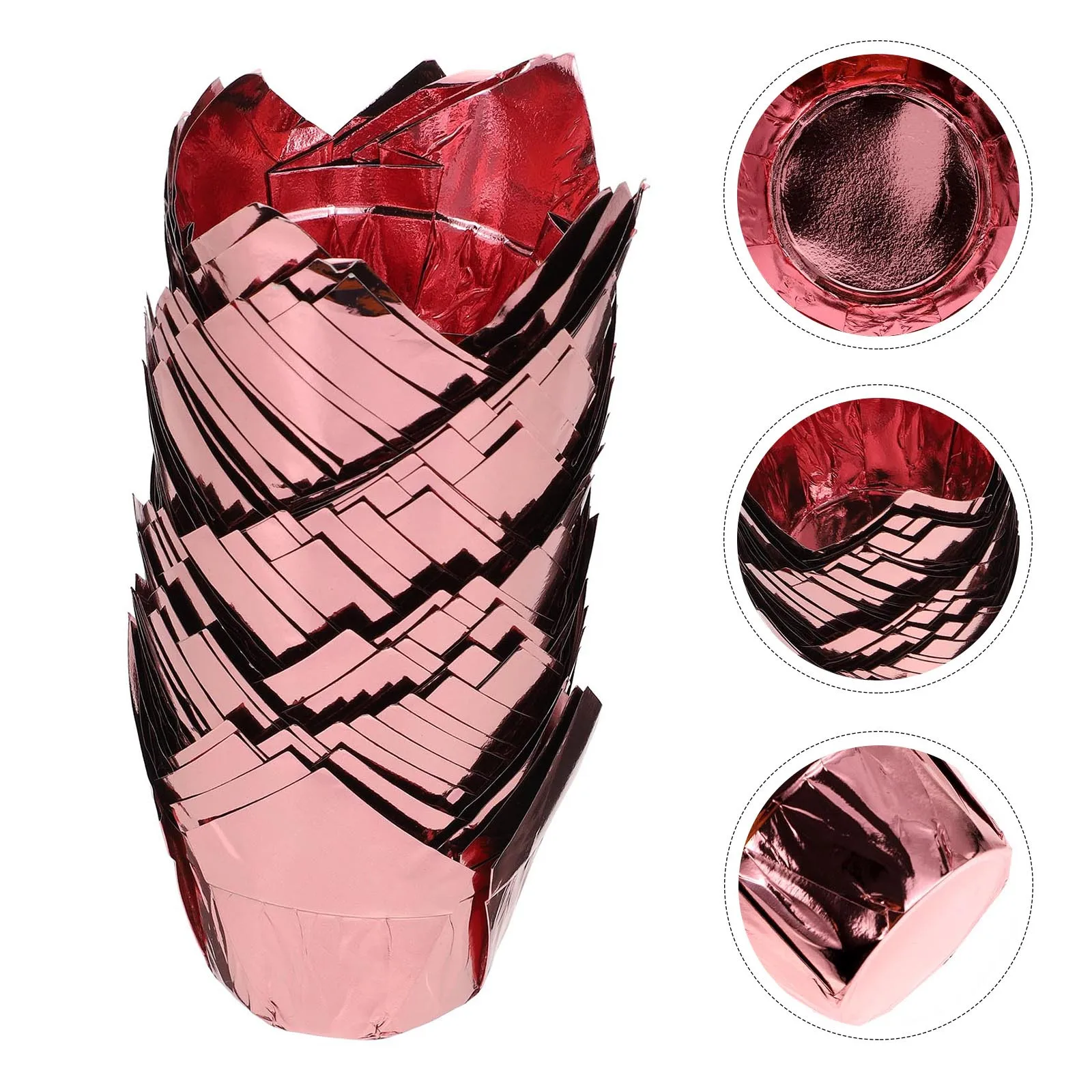 

50pcs Cake Paper Cups Disposable Baking Trays For Cupcakes Muffins Heat Resistant Nonstick Cupcake Liners Bakery Dessert Shop