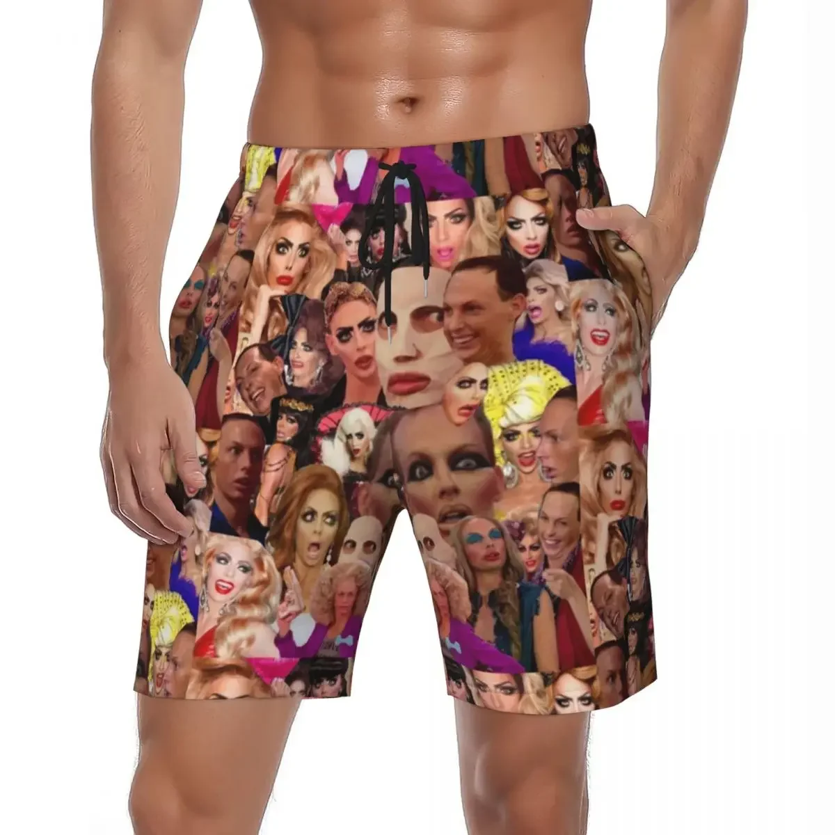 

Bathing Suit Queens Meme Print Gym Shorts Summer Alyssa Edwards Collage Hawaii Beach Short Pants Men Sports Fitness Beach Trunks