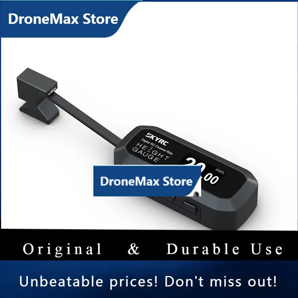 DroMaSkyRC Digital Ride Height Gauge 2-38mm With Unit Switch 180° Screen Rotation For 1/24 1/14 1/12 1/10 1/8 RC Car Setup Too