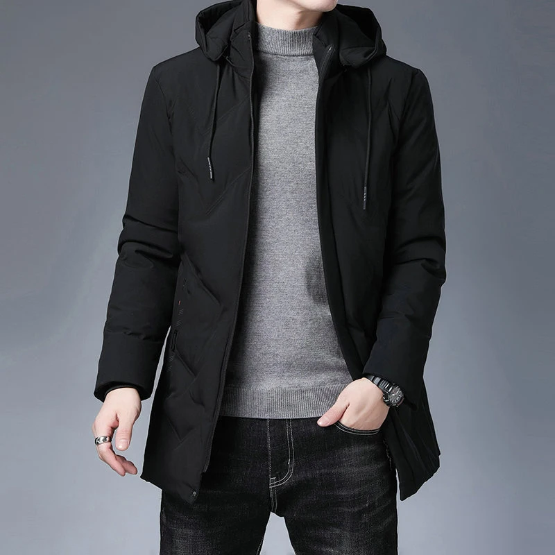 

Slim Fit Winter Parka Men's Brand New Winter Jacket Cold Resistant and Warm Men's Hooded Windproof Cotton Casual Parka Coat
