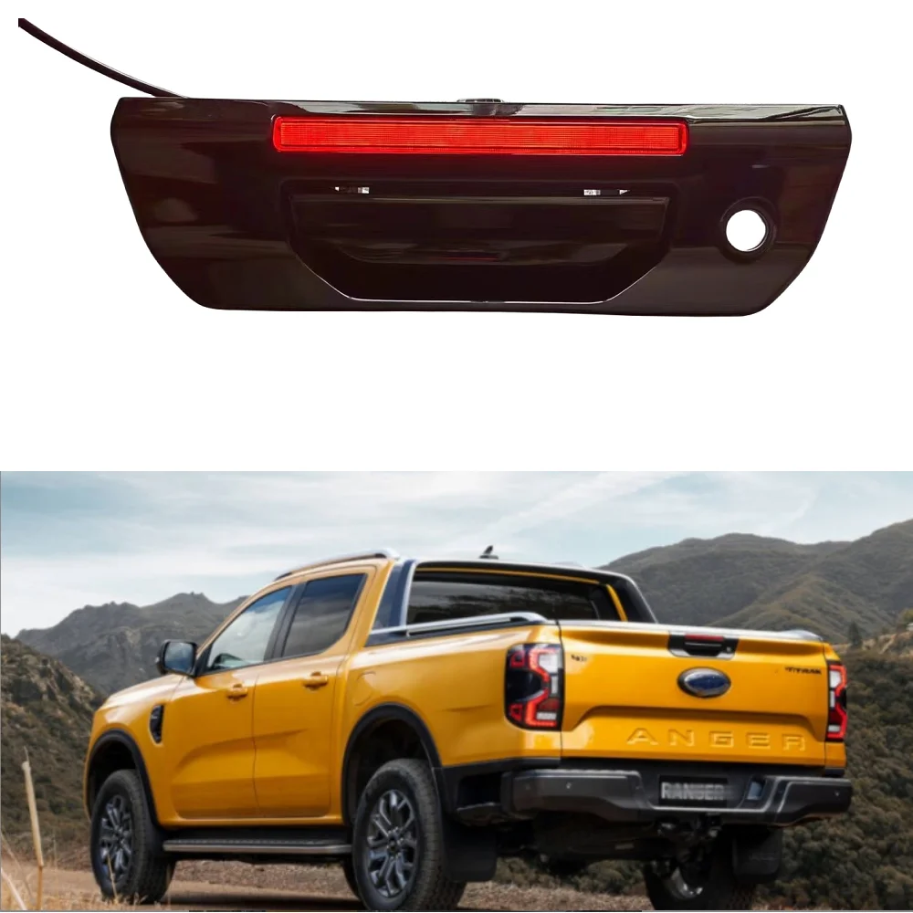 

Auto Accessories For Ford Ranger T9 2023 2024 2025 Rear Tailgate Pusher Cover WIth Led Brake Lights Car Parts