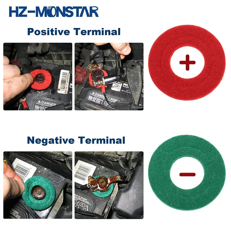 Battery Terminal Protector Gasket Battery Terminal Anti Corrosion Washers Auto Car Fiber Thick Felt  Pads Accessory