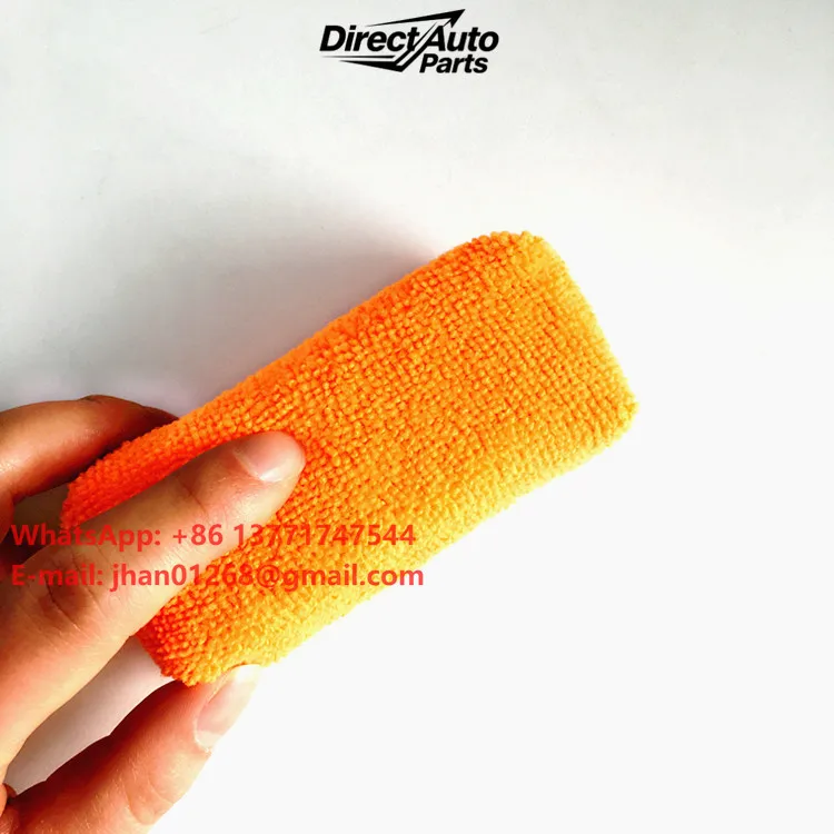 Stock Available 450pcs Packing Small Size Orange Wax Applicator Pad Microfiber Sponge Foam Block for Car Detailing Supply