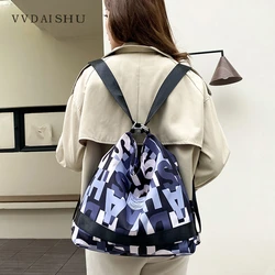 2023 new double shoulder bag women's nylon water proof Oxford cloth leisure travel outdoor women's backpack student school bag