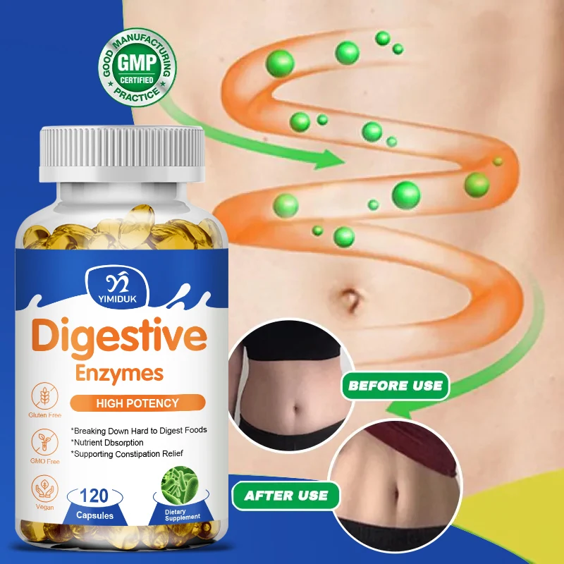 Digestive Enzymes Capsules Adult Digestive Enzyme Supplements Beneficial Bacteria Immune System Support & Healthy Digestive