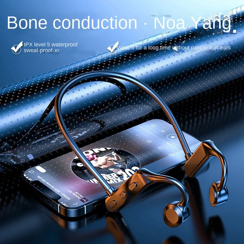Наушники с костной проводимостью Bluetooth 5.0 Hi-Fi стерео с микрофоном Водонепроницаемые спортивные наушники для бега и спорта