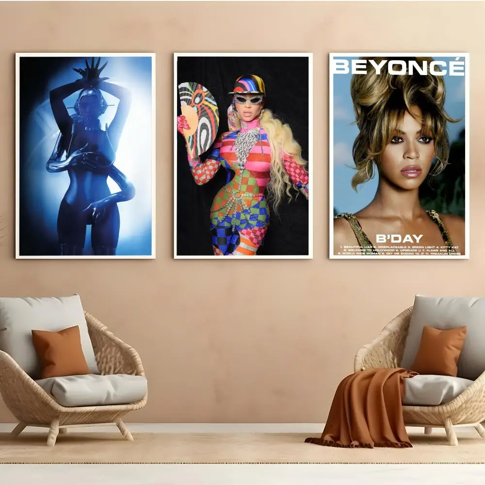B-Beyonce Renaissance Singer Poster HD Anime Hot Theme Singer/OST/Movie-Waterproof Self-Stick Home Decor