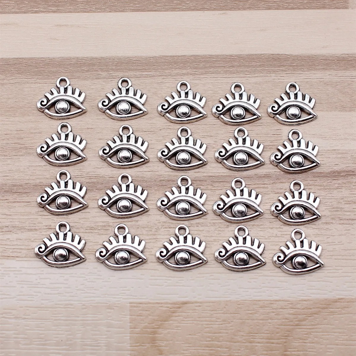 IFOCUS 20pcs/Lot Eye Charms For DIY Jewelry Making Zinc Alloy 12x13mm/0.47x0.51inch