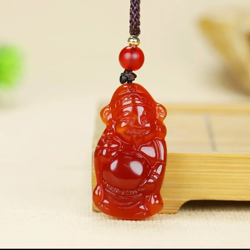 High Ice Pendant Men's and Women's Wealth Attracting Jade Pendant Ice Seed Agate Wealth Necklace