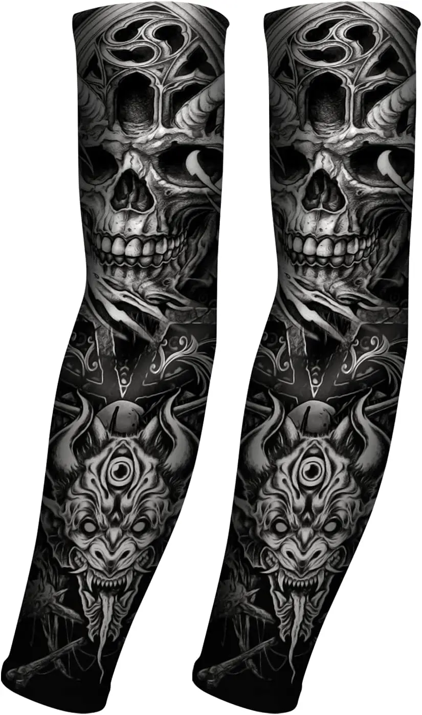 

UPF 50+ Arm Sleeves for Men Women Sports Cooling Compression Tattoo Design
