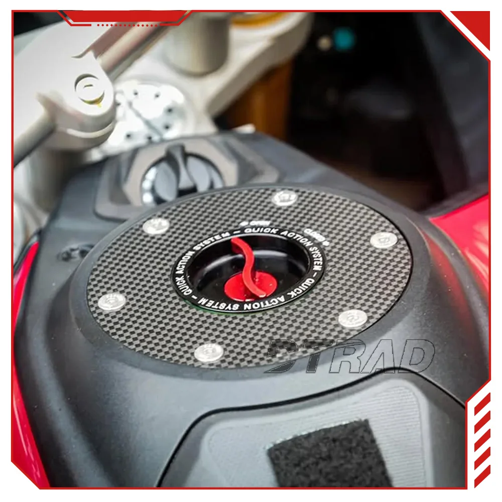 For DUCATI MULTISTRADA V2 V4 PIKES PEAK 2023 2024 2025 2026 Carbon Fiber Keyless Fuel Filler Cover Quick Release Petrol Tank Cap