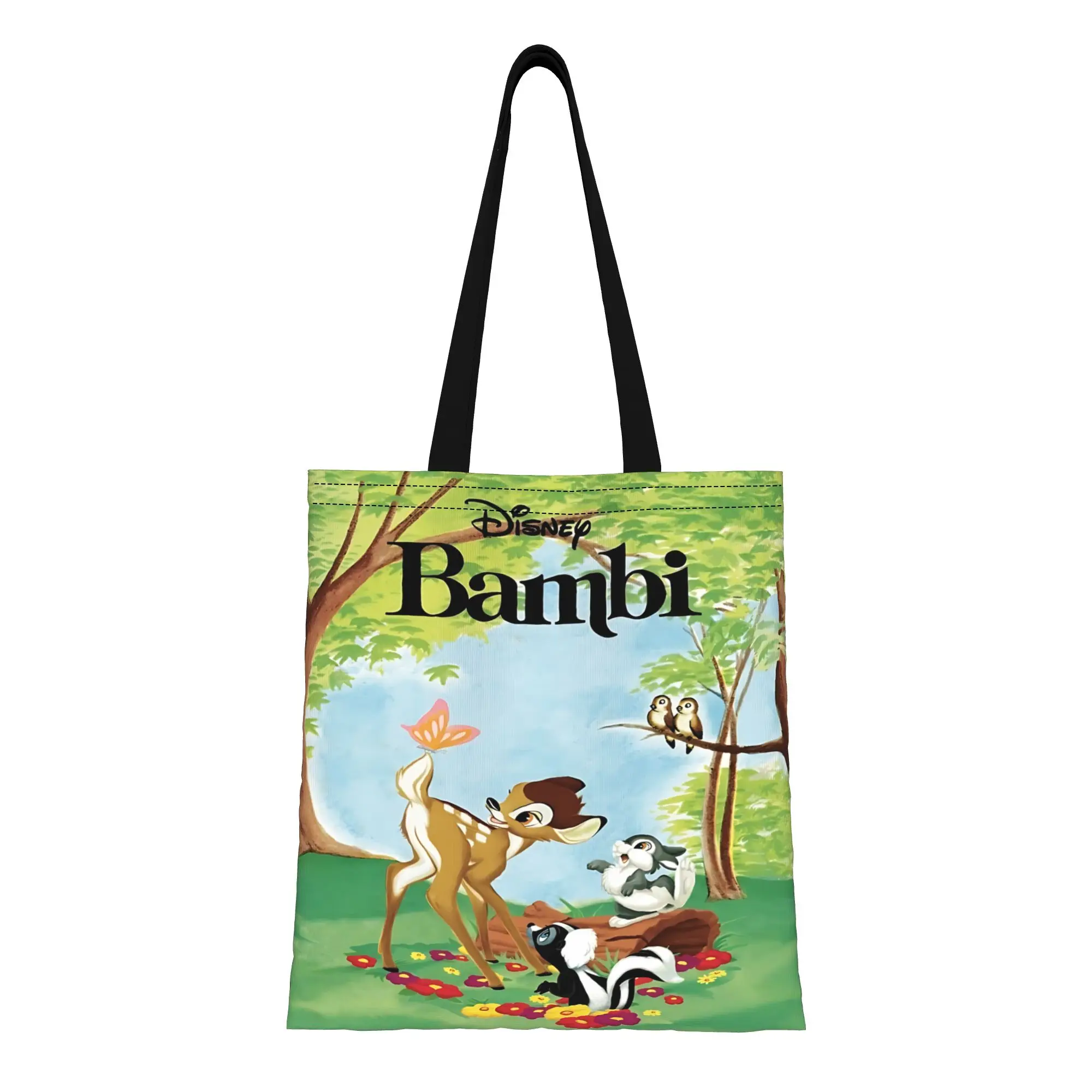 

1PC back to school Disney cartoon Canvas Bambi Canvas Tote Bag Women'S Shoulder Handbag